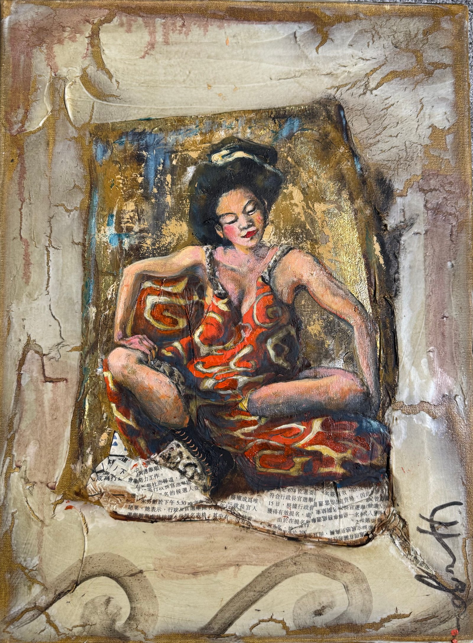 JUDITH, gesso, oil & mixte